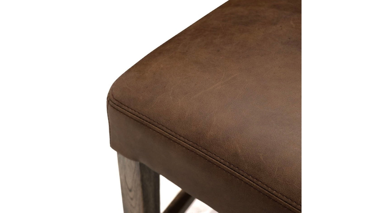 Crane Leather Barstool - Brown