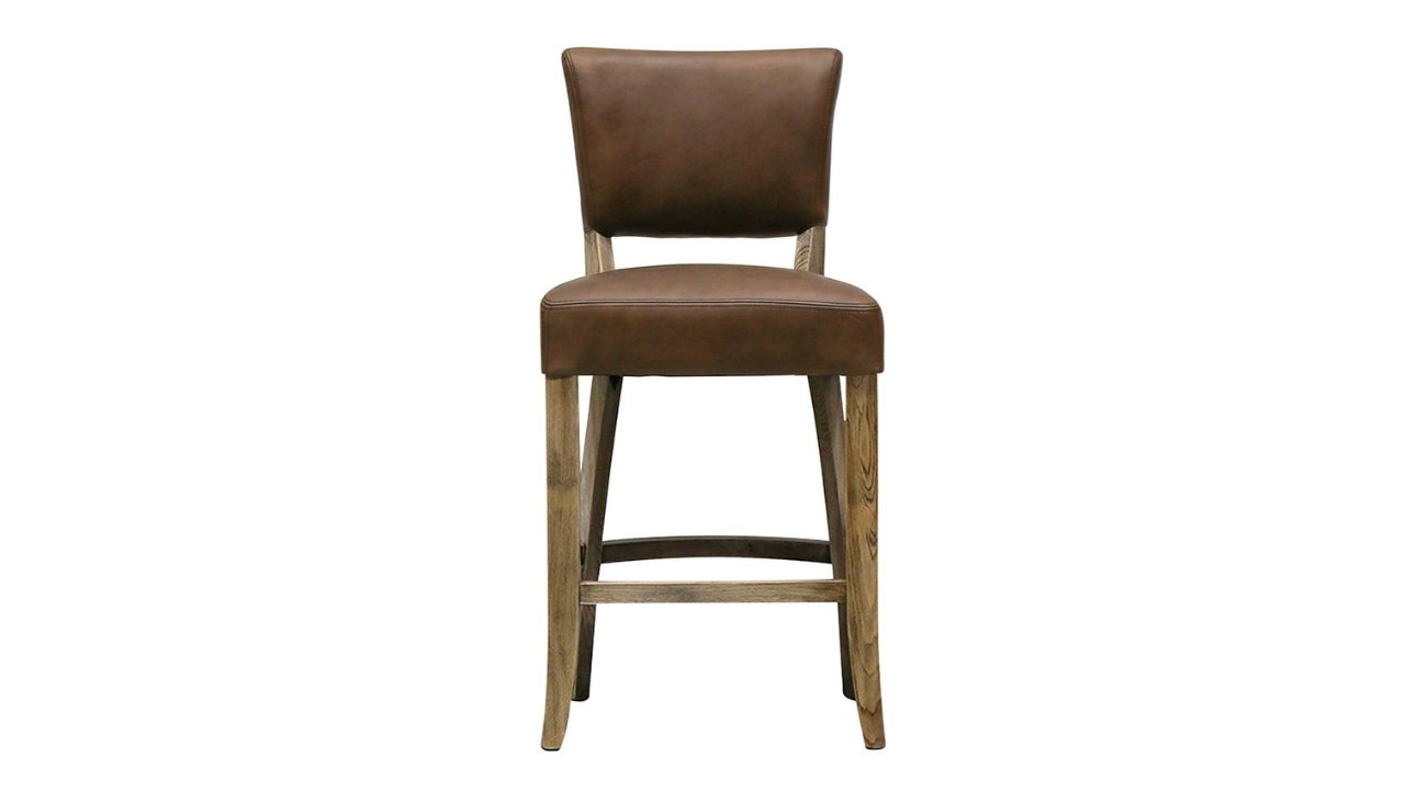 Crane Leather Barstool - Brown