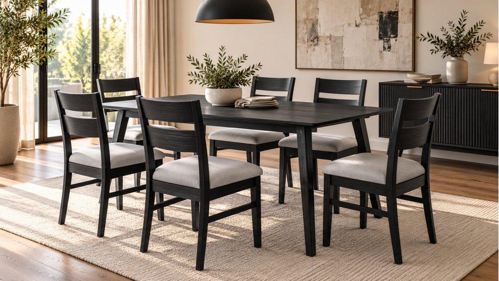 Ella Dining Chair with Grey Fabric Seat