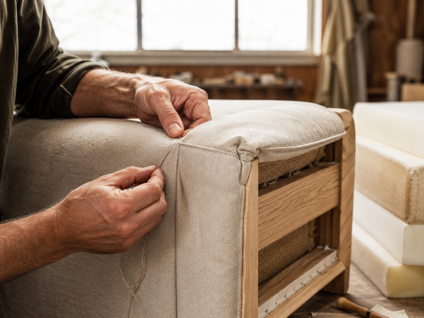 Sofas made to order, here at home