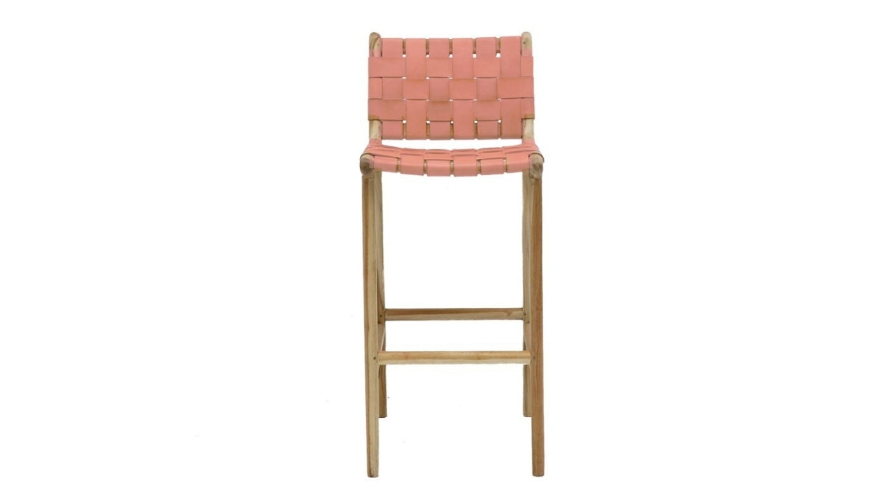 Hayes Leather Barstool - Nude