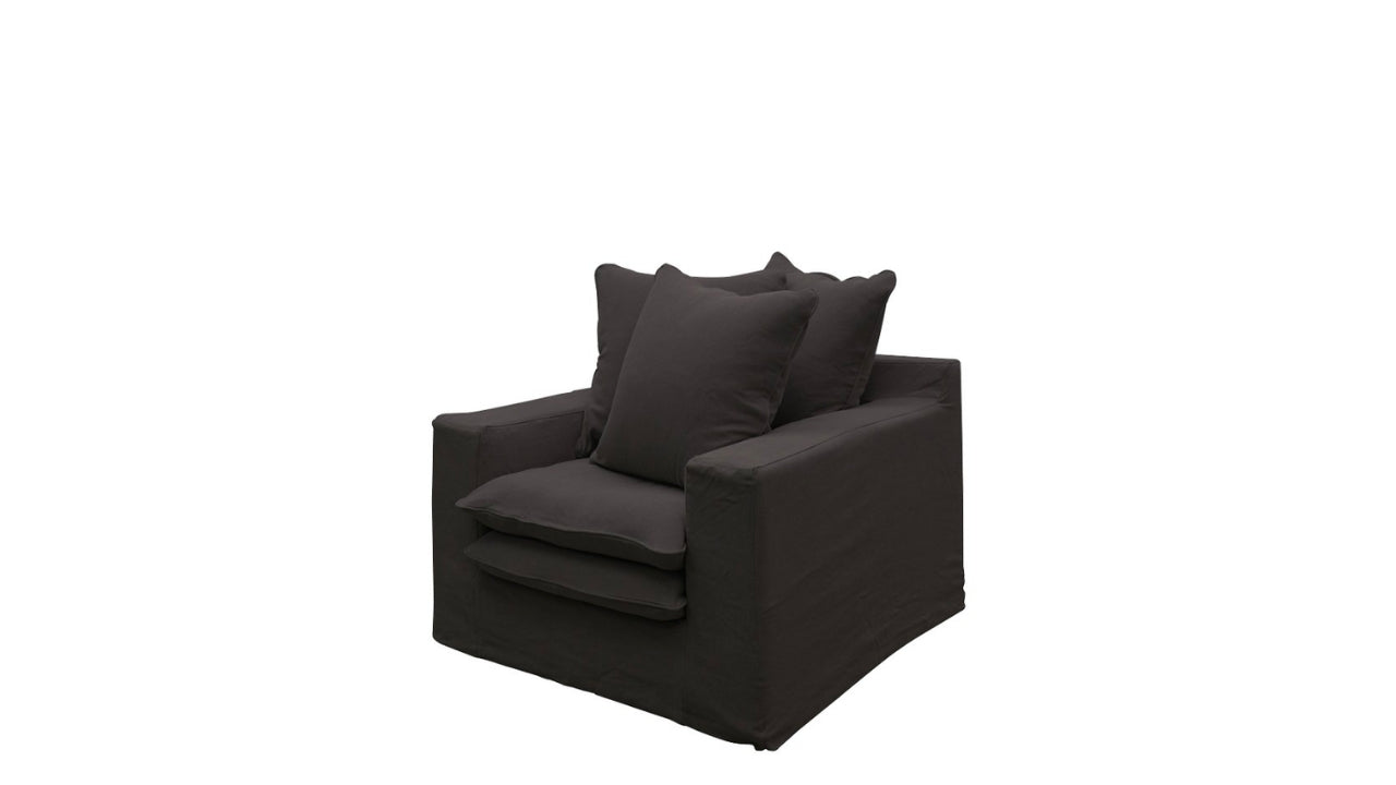 Keely Slipcover Armchair - Carbon