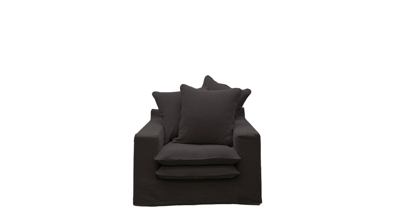 Keely Slipcover Armchair - Carbon