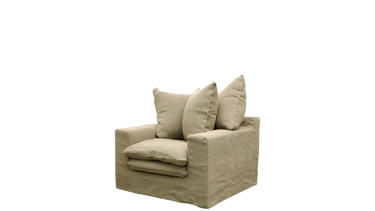 Keely Slipcover Armchair - Khakhi