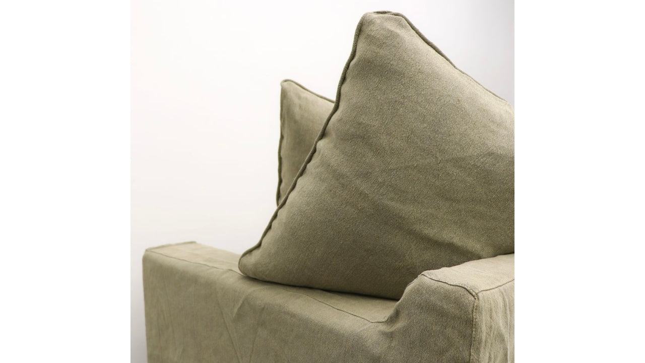 Keely Slipcover Armchair - Khakhi