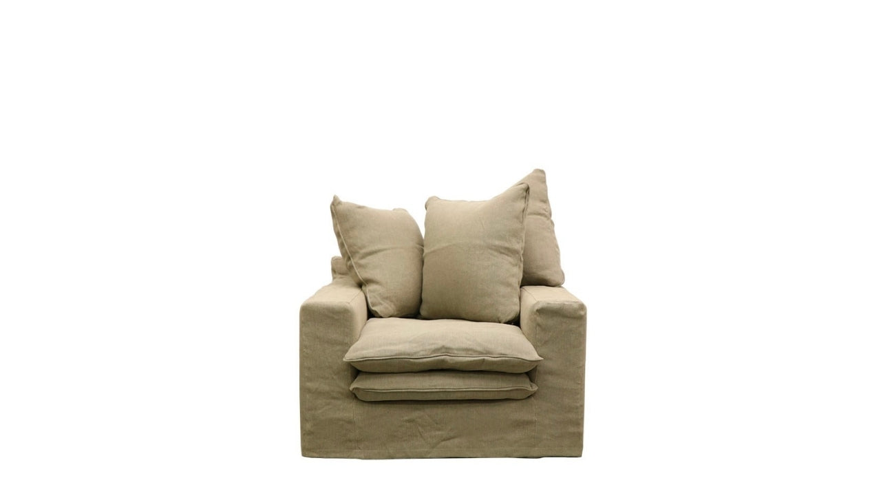 Keely Slipcover Armchair - Khakhi