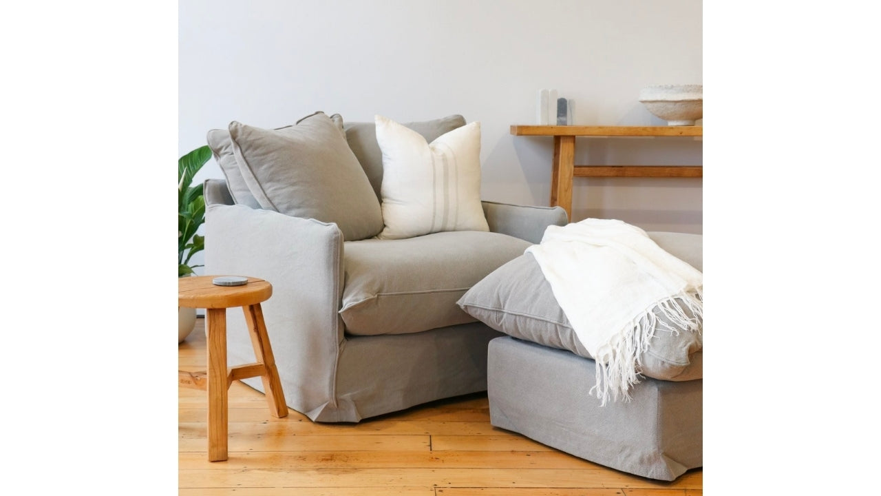 Lotus Slipcover Armchair - Cement