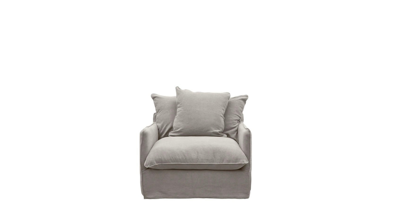 Lotus Slipcover Armchair - Cement