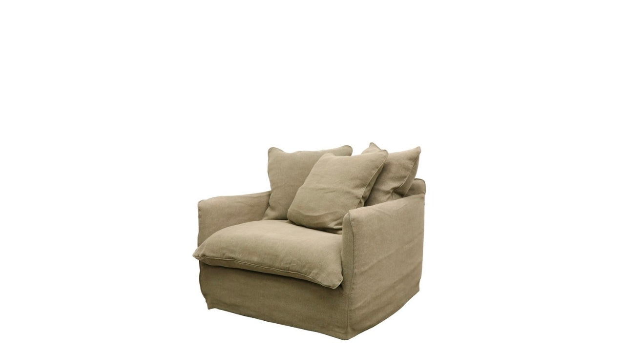Lotus Slipcover Armchair - Khaki