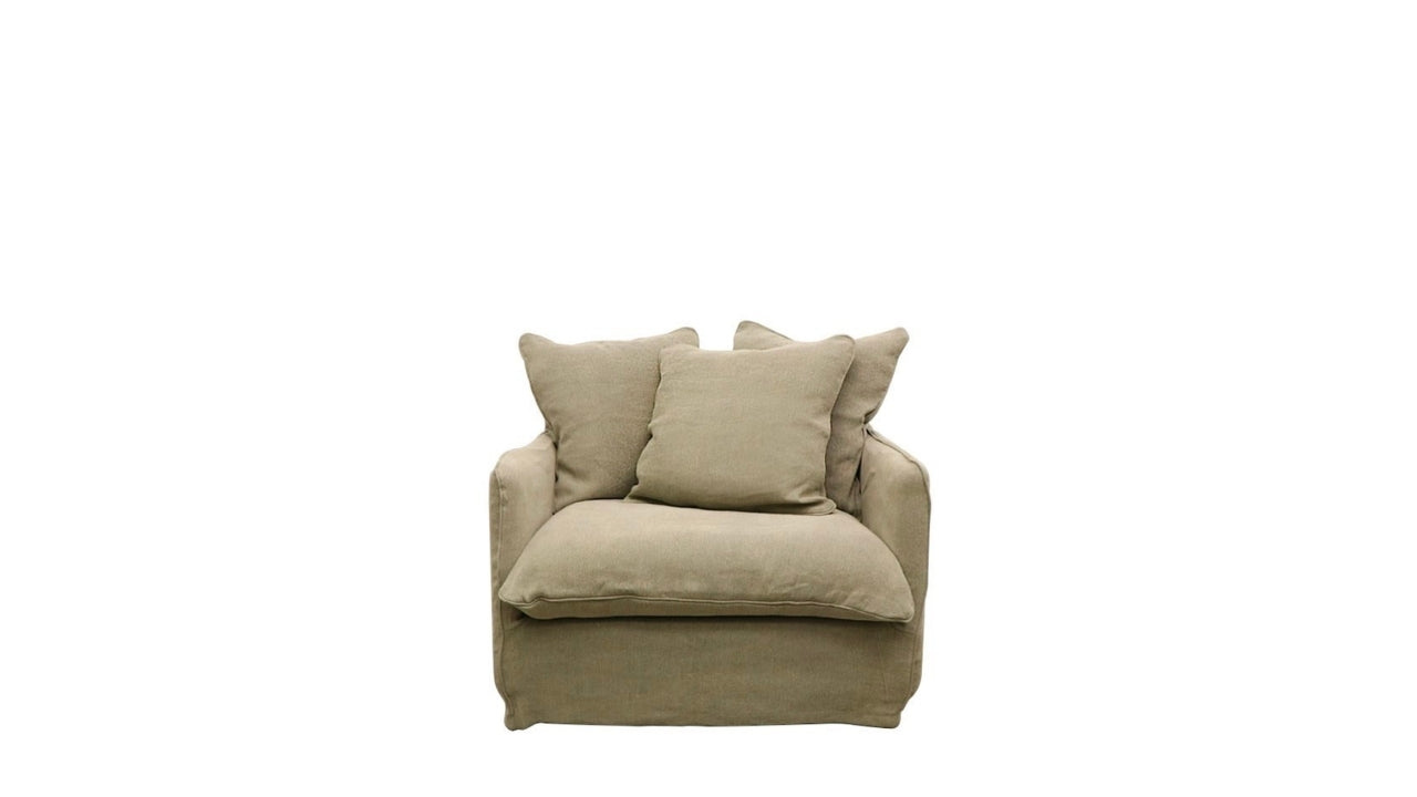 Lotus Slipcover Armchair - Khaki