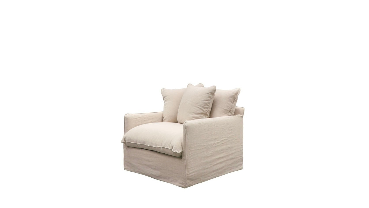 Lotus Slipcover Armchair - Oatmeal