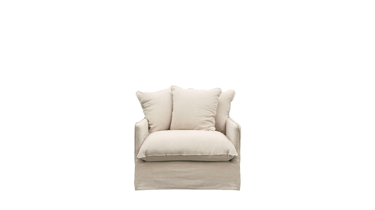 Lotus Slipcover Armchair - Oatmeal