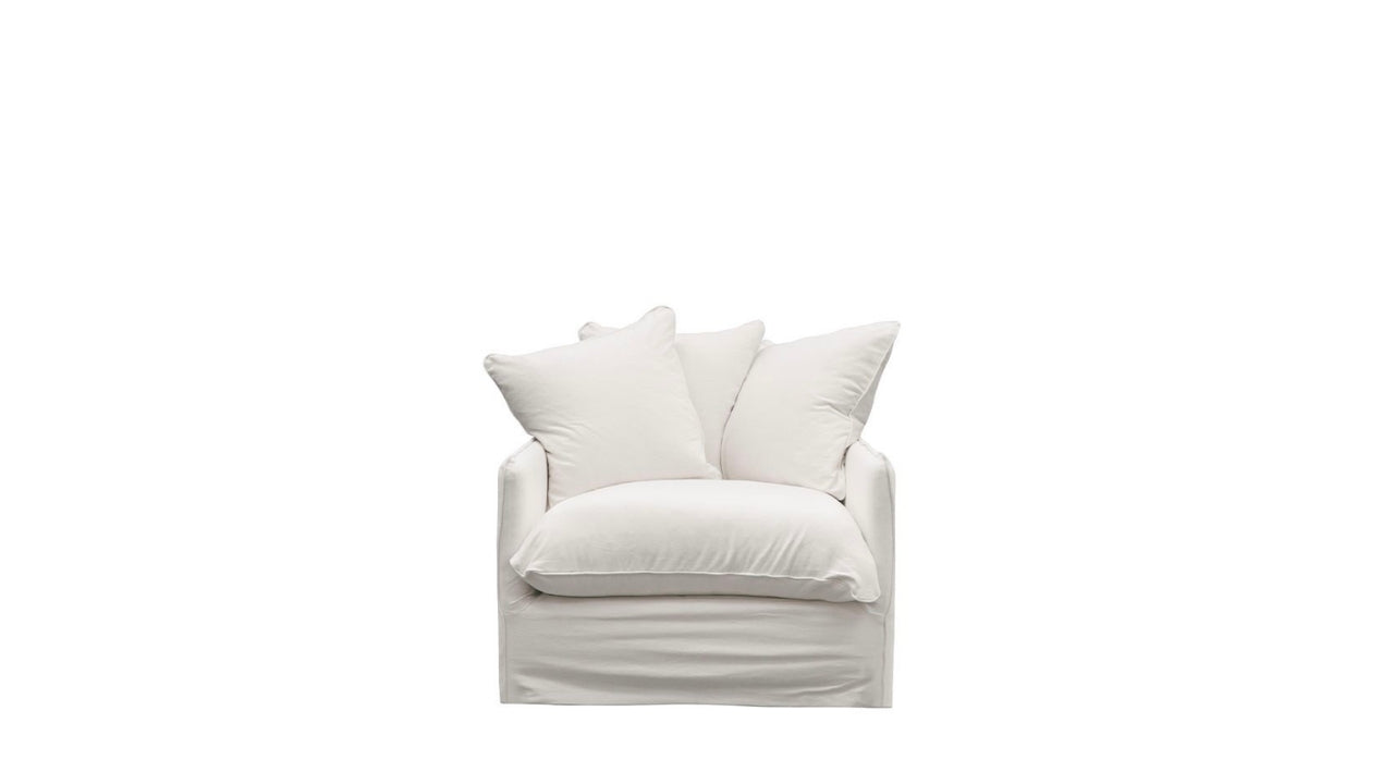 Lotus Slipcover Armchair - White