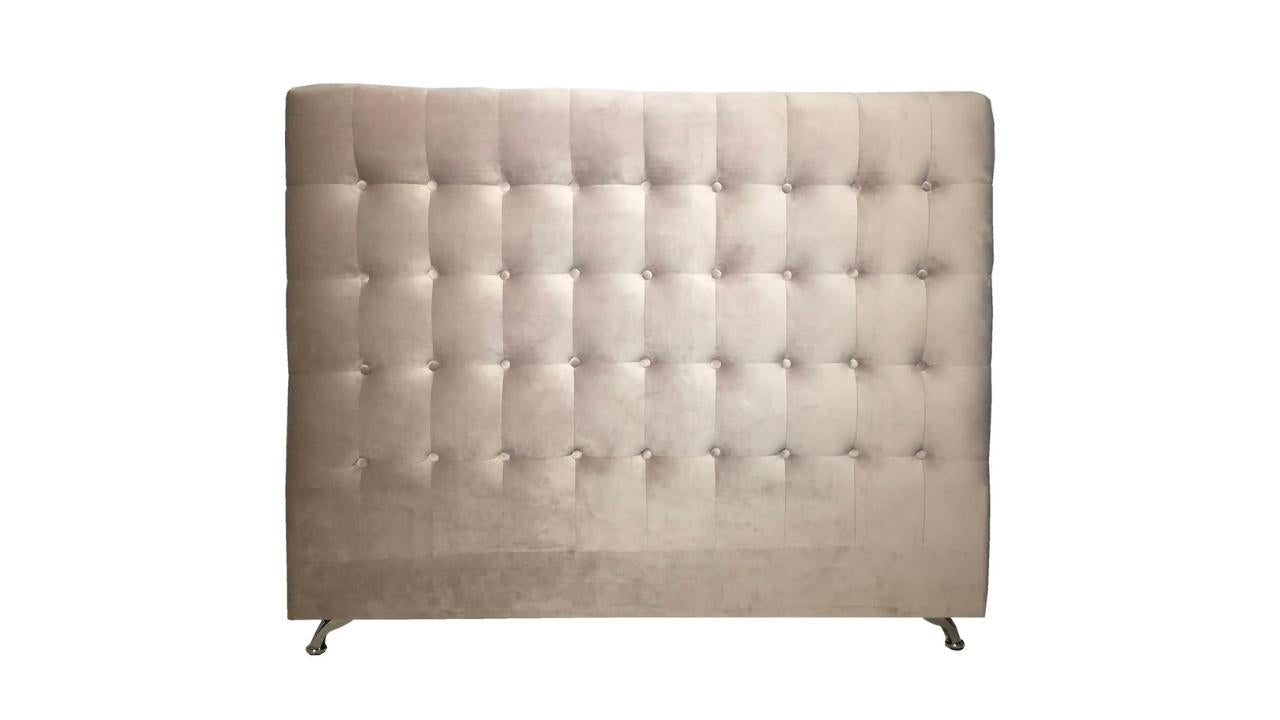 Kálfr Buttoned Headboard- Beige Velvet