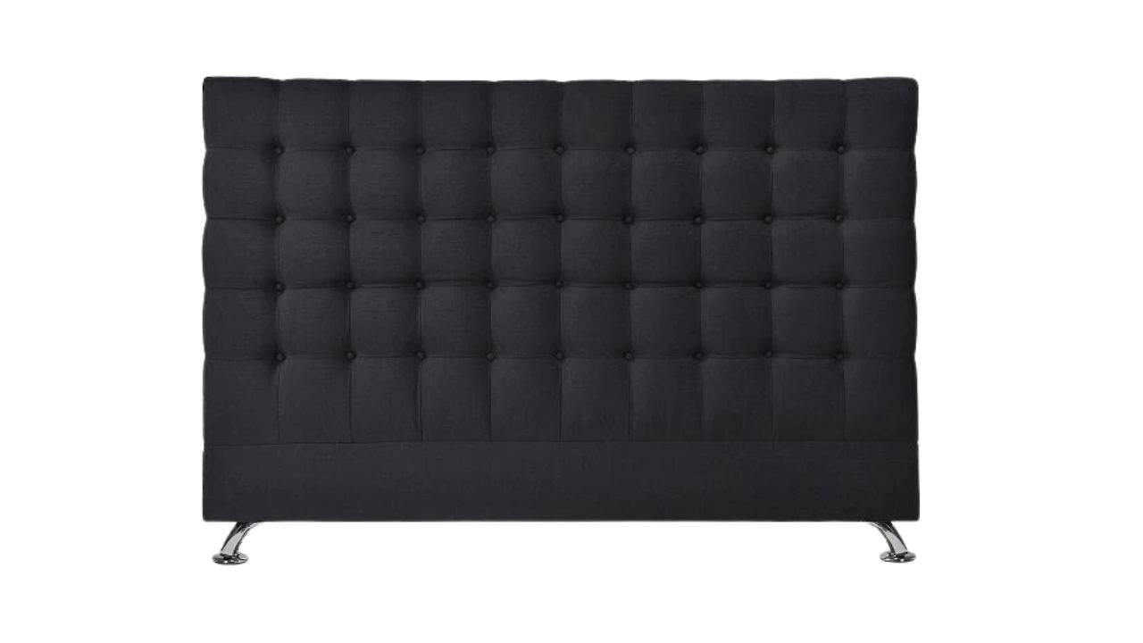 Kálfr Buttoned Headboard- Black Fabric