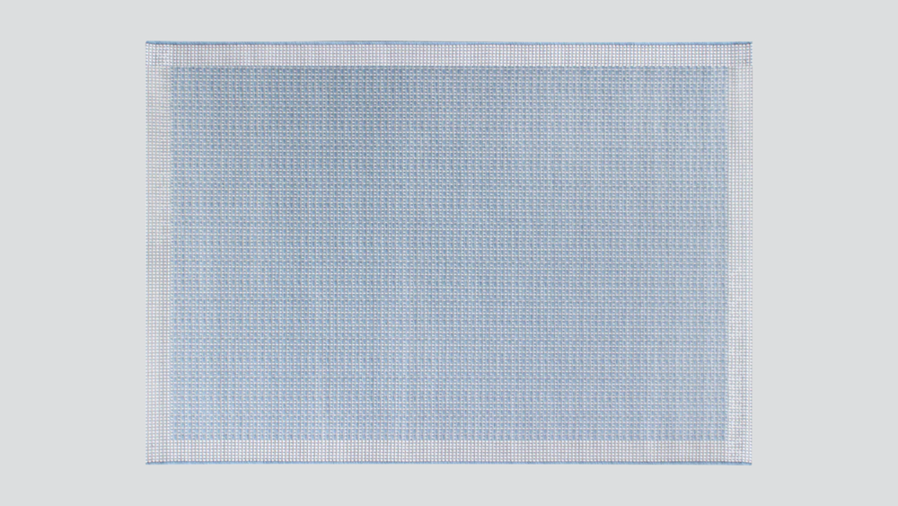 Makana Indoor/Outdoor Border Ivory/Light Blue Rug