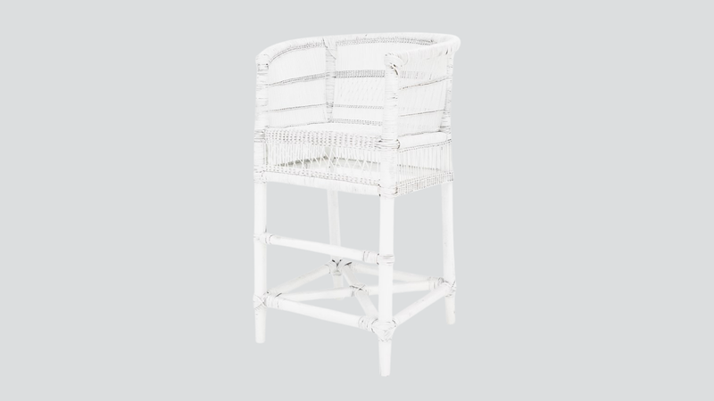 Malawi Cane Counter Stool - 71cm - White