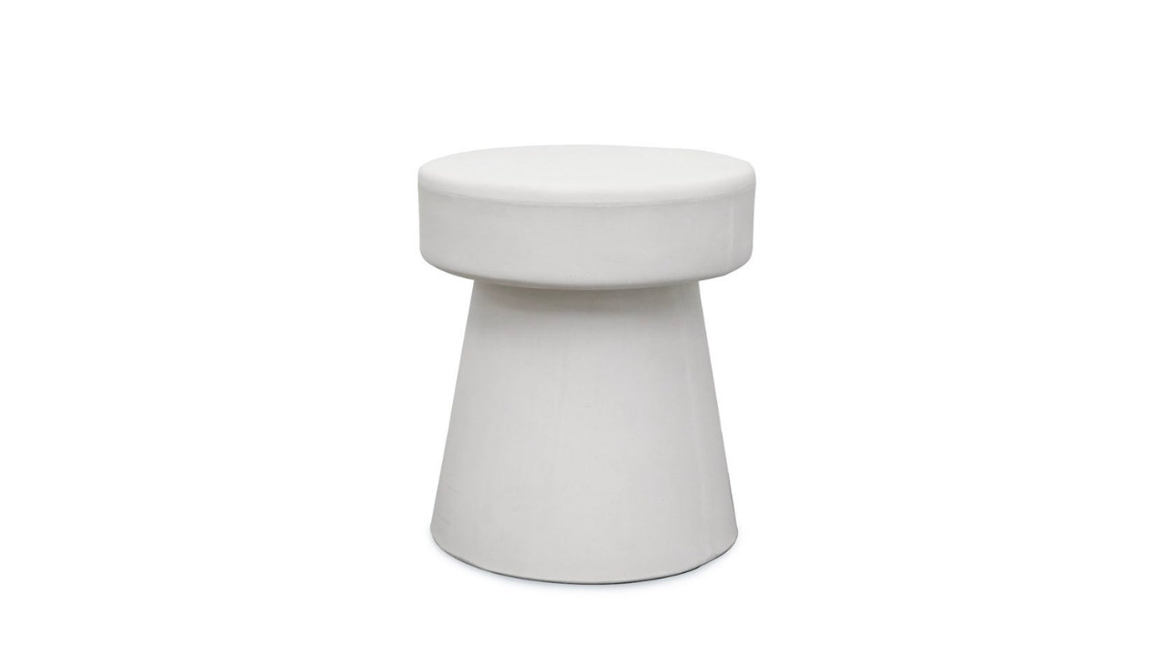 Mushroom Concrete Side Table / Stool - White