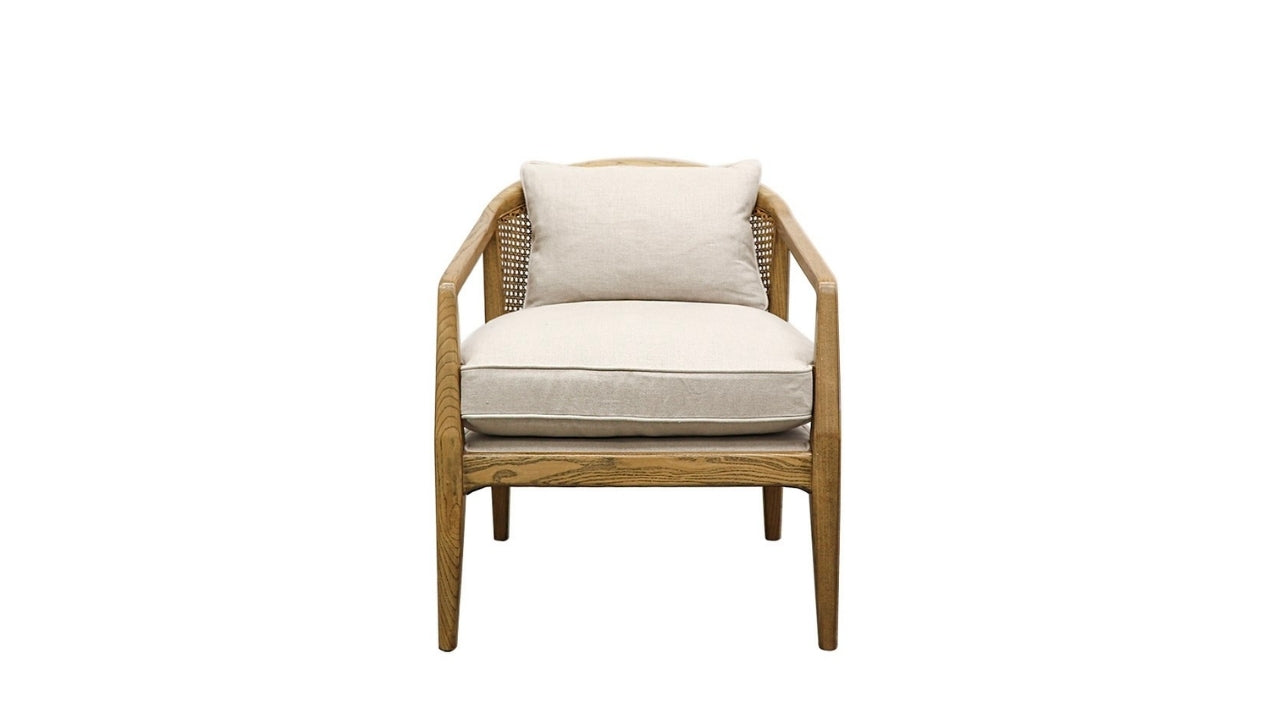Newport Fabric Armchair - Oak