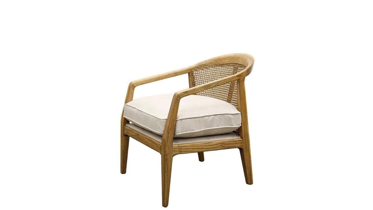 Newport Fabric Armchair - Oak