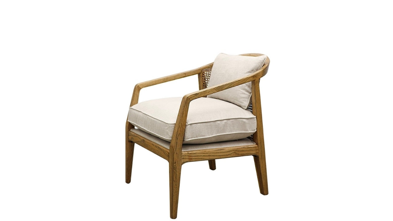 Newport Fabric Armchair - Oak