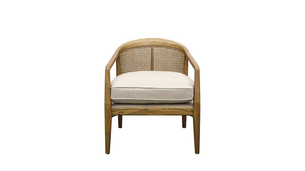 Newport Fabric Armchair - Oak