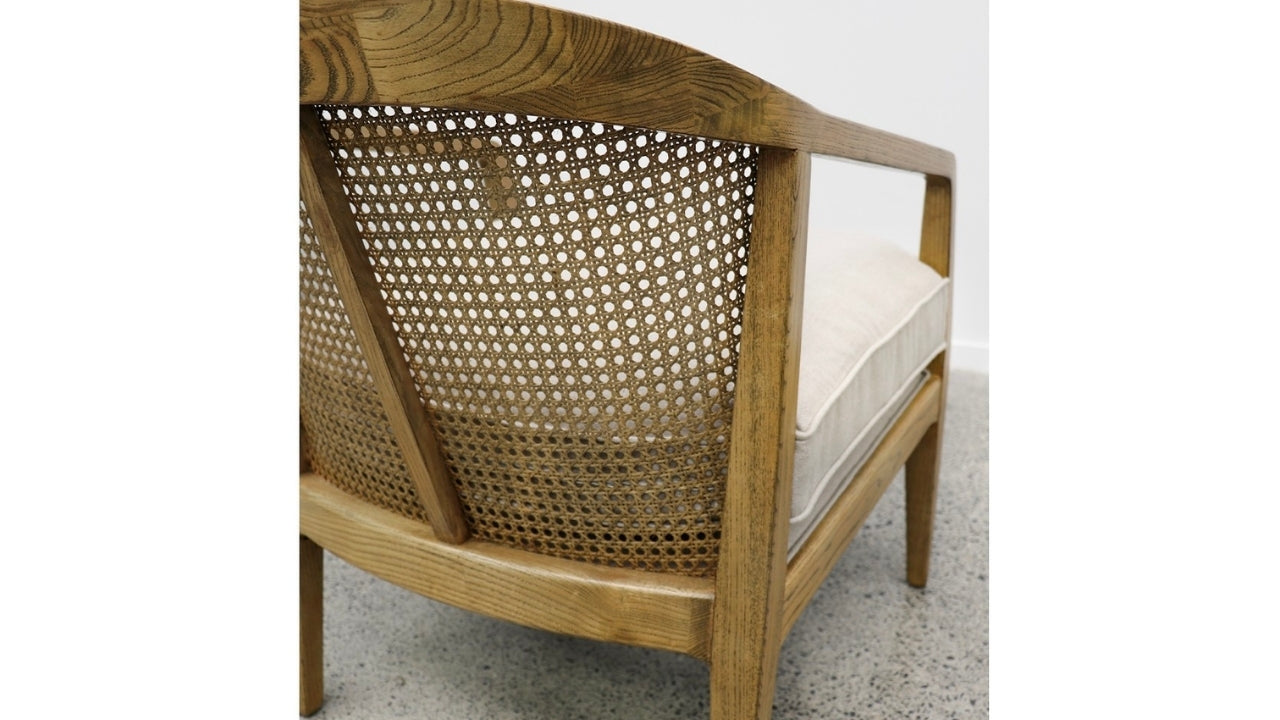 Newport Fabric Armchair - Oak