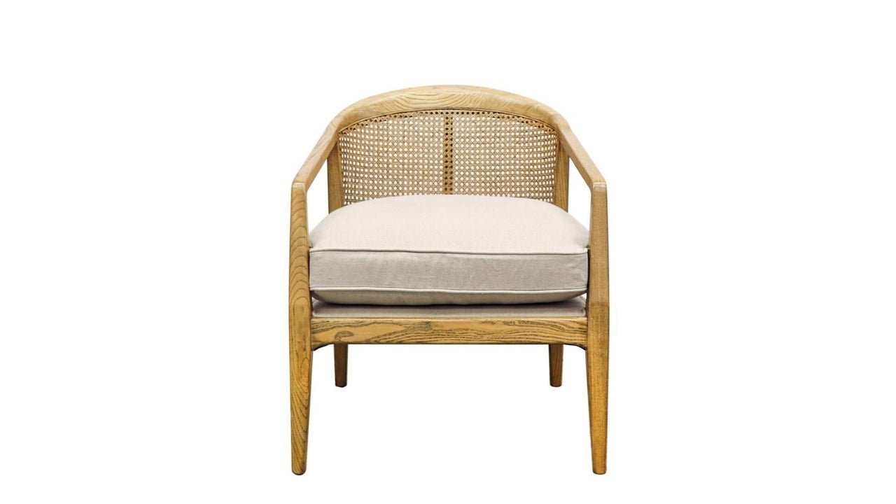 Newport Fabric Armchair - Oak