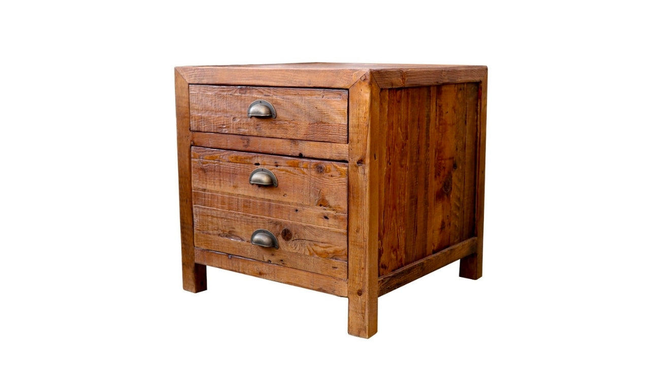 Printmaker Square Side Table - 2 Drawer