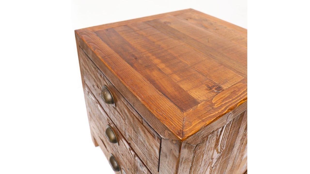 Printmaker Square Side Table - 2 Drawer