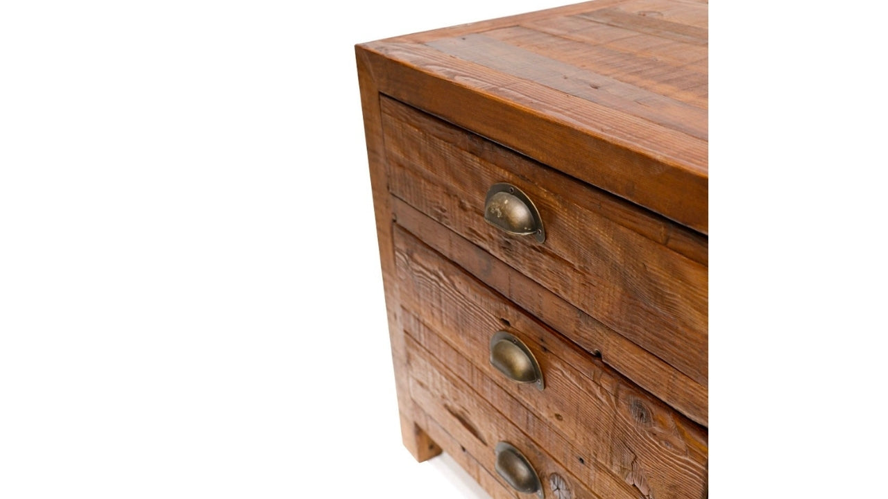 Printmaker Square Side Table - 2 Drawer