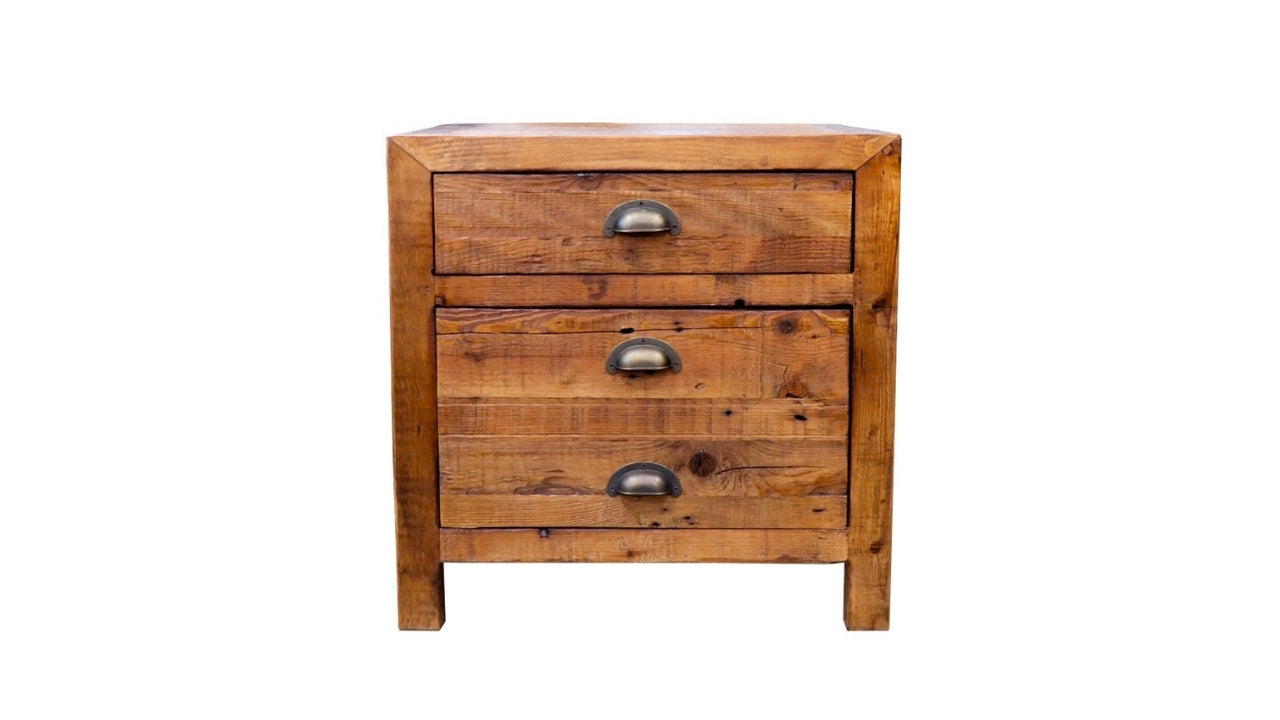 Printmaker Square Side Table - 2 Drawer