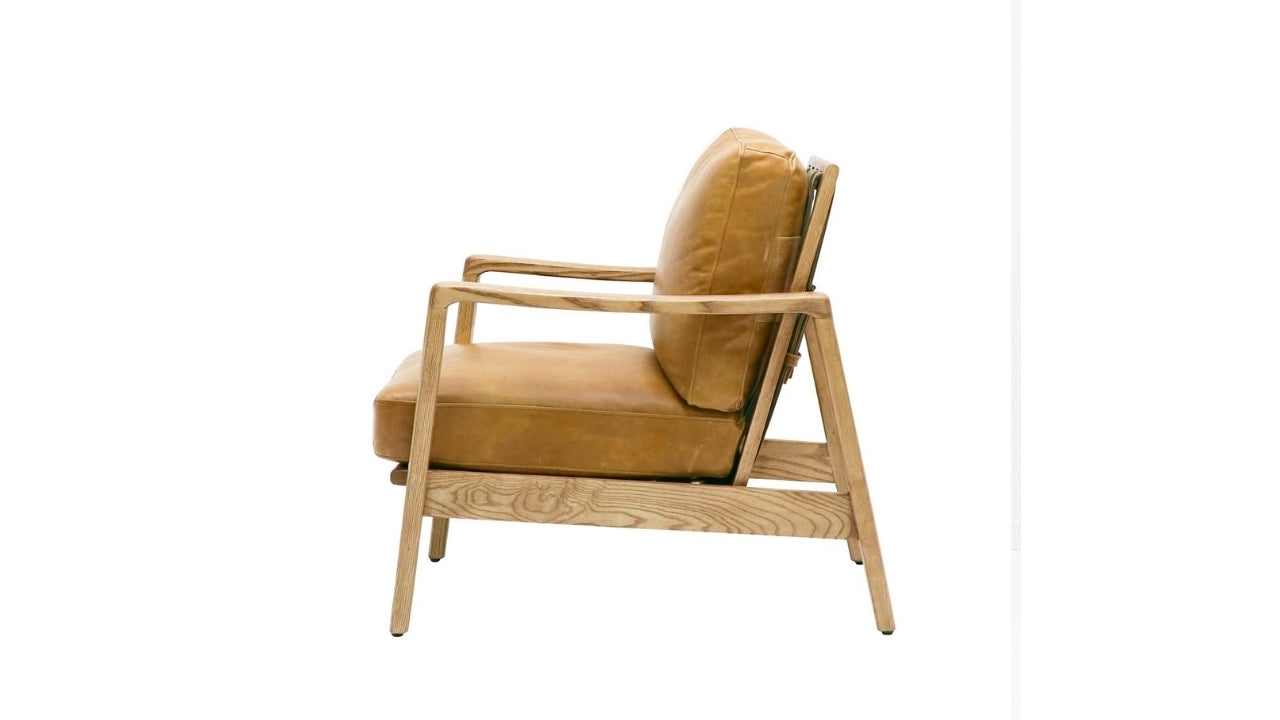 Reid Armchair - Tan Leather