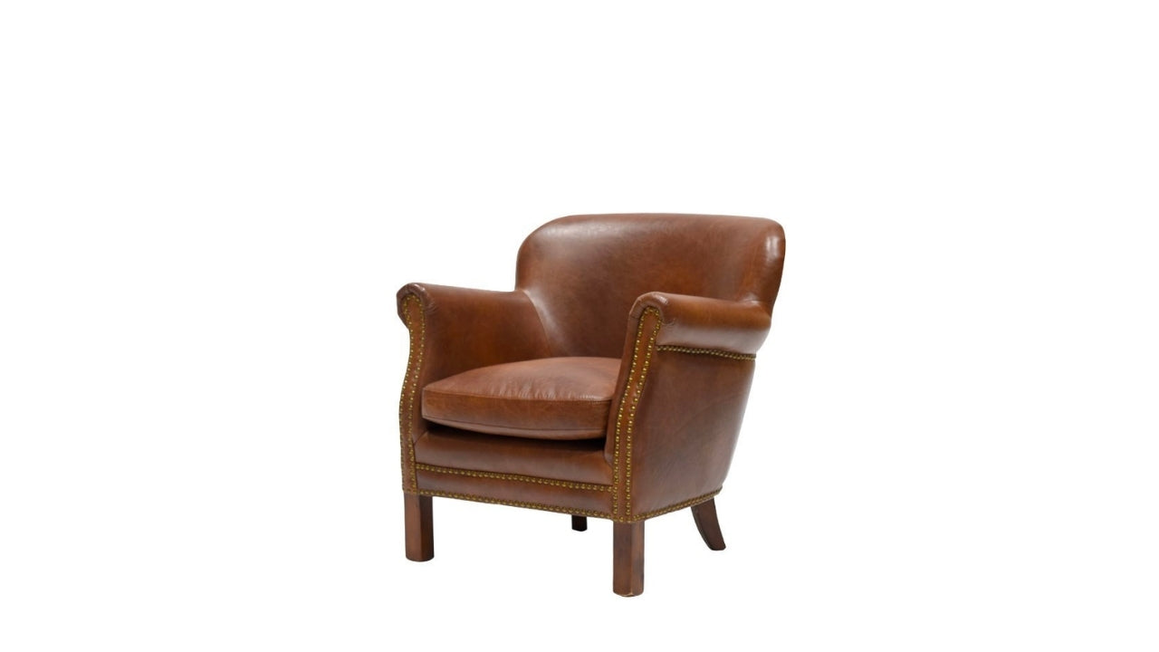 Rhodes Armchair - Brown Leather