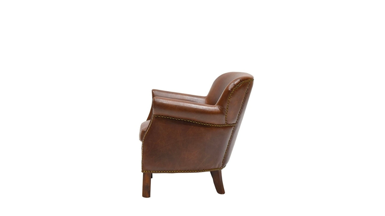 Rhodes Armchair - Brown Leather