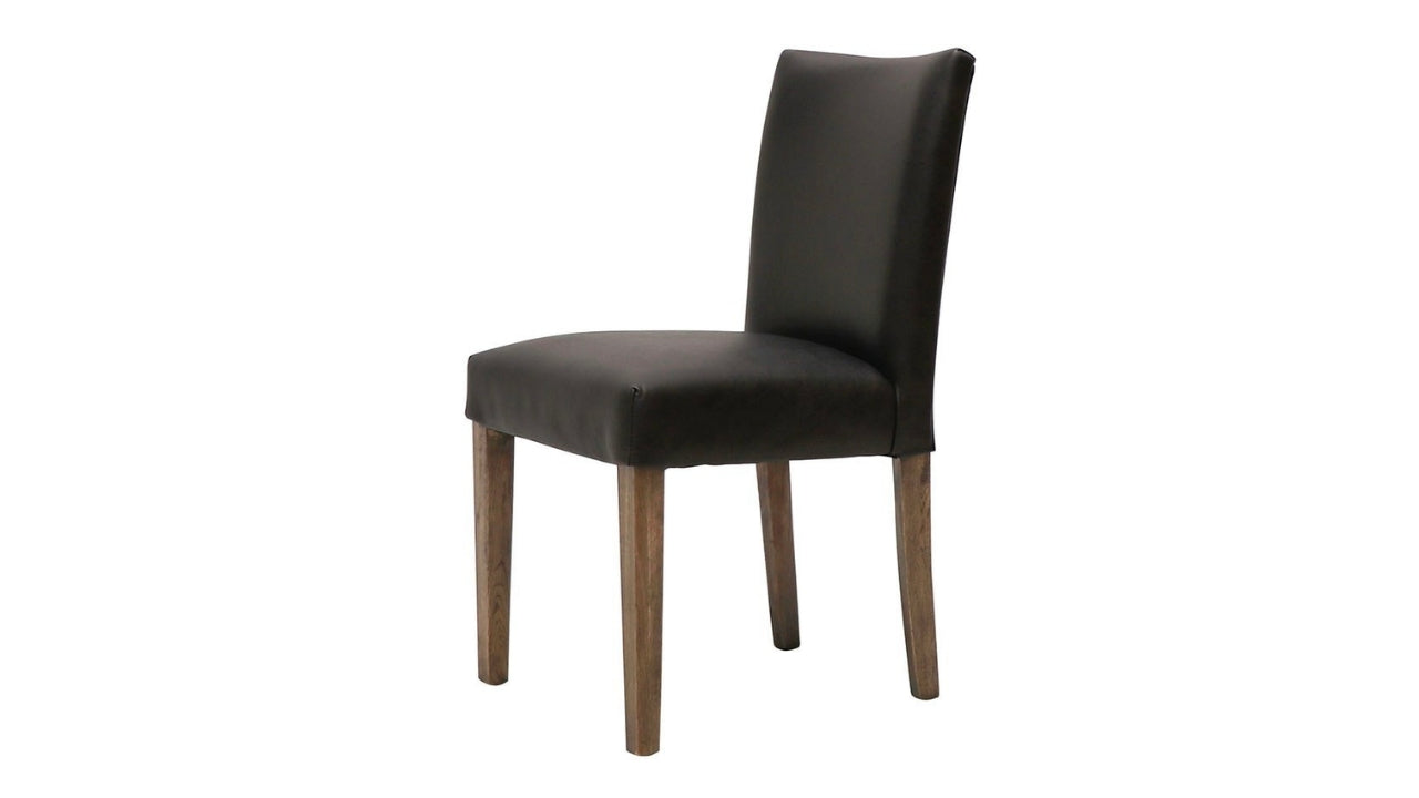 Sasa Leather Dining Chair - Black