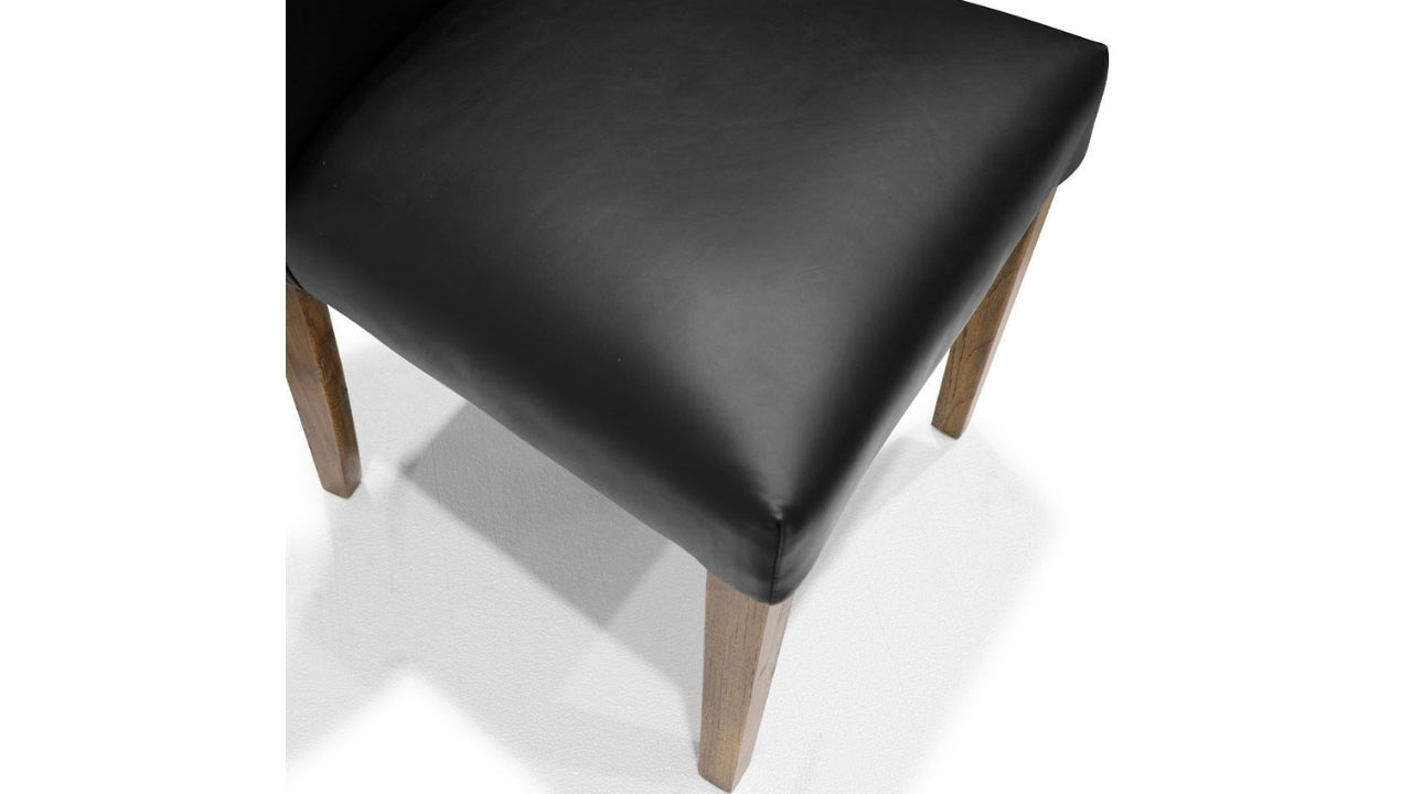 Sasa Leather Dining Chair - Black