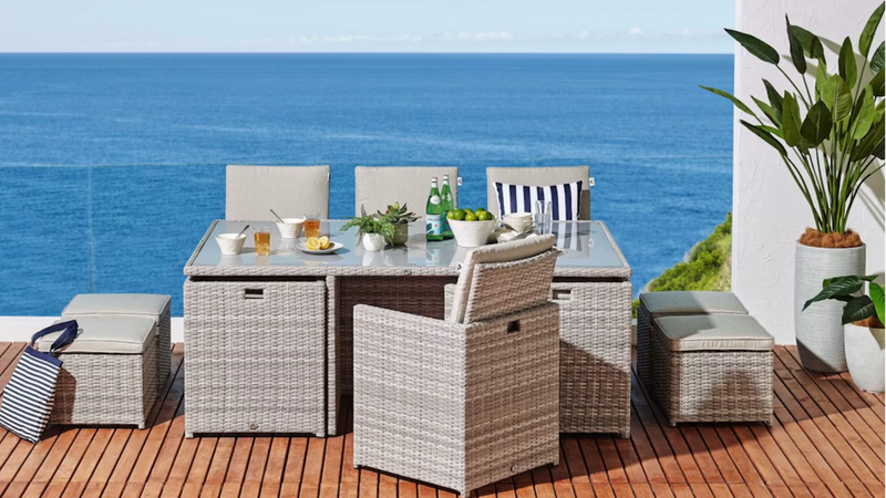 Sorrento 11 Piece Outdoor Dining Setting with Cover