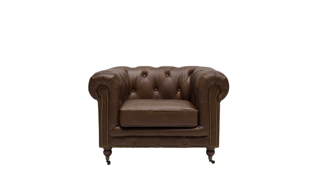 Stanhope Chesterfield Armchair - Nutmeg