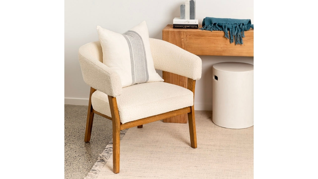 Tulsa Fabric Armchair - Cream Boucle