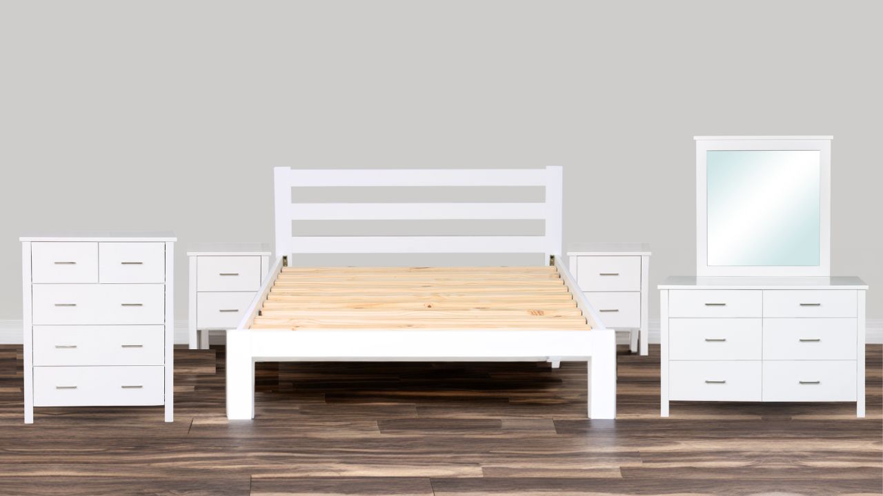 Nordic Bedroom Suite 5PC (White)