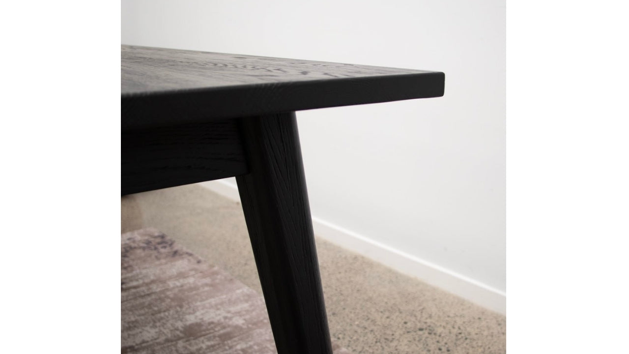VAASA OAK DINING TABLE MATTE BLACK- 220CM