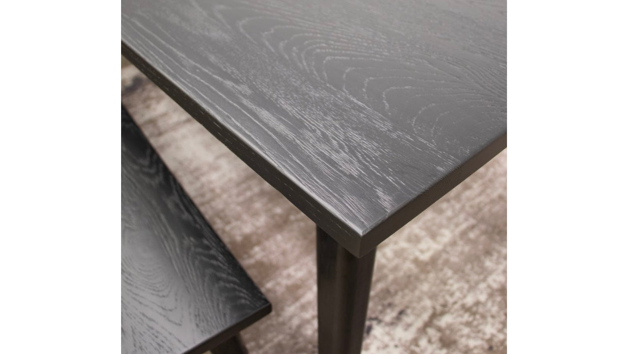 VAASA OAK DINING TABLE MATTE BLACK- 220CM