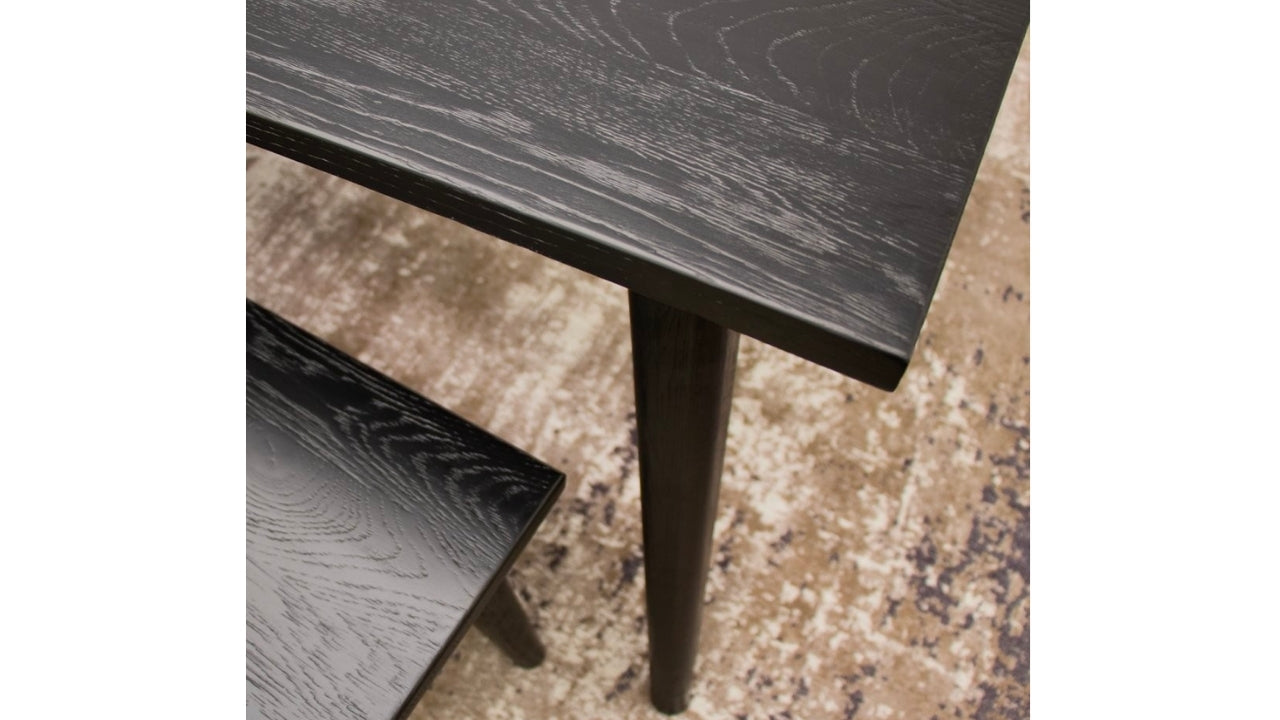 VAASA OAK DINING TABLE MATTE BLACK- 220CM