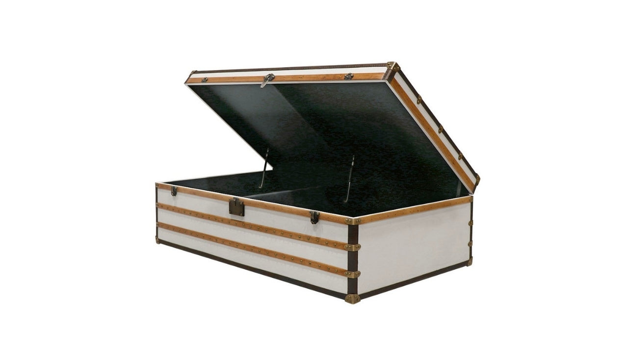 Voyager Trunk Coffee Table - Aged White