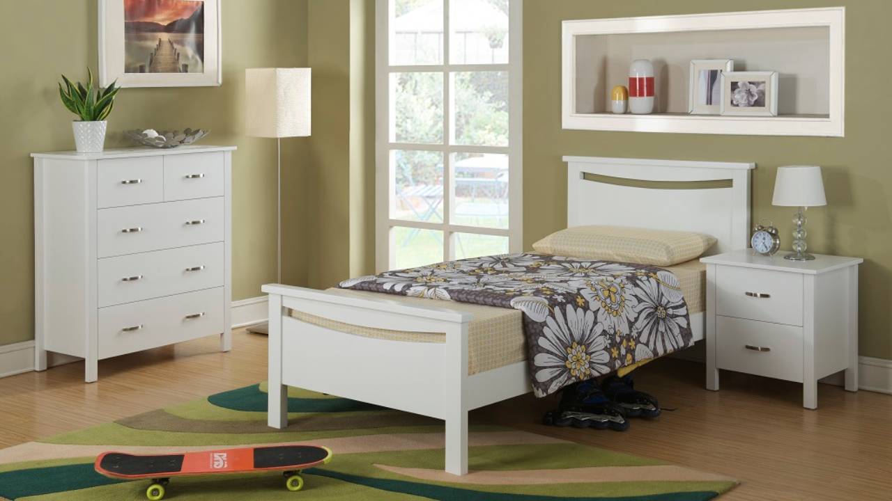 Alban Bedroom Suite 4PC (Single/K.Single) (White)