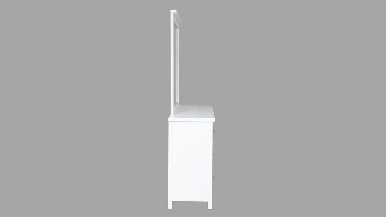 Arctic Dresser with Mirror 6 Drw