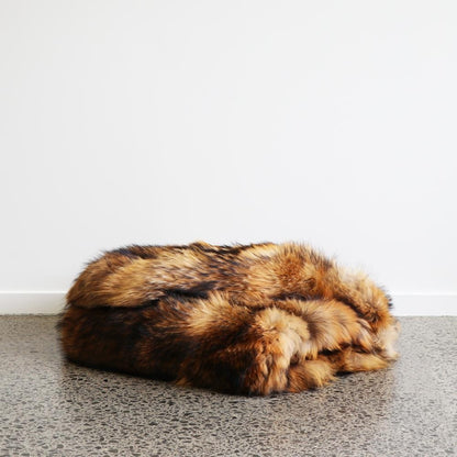 Canadian Raccoon Fur Throw - Large