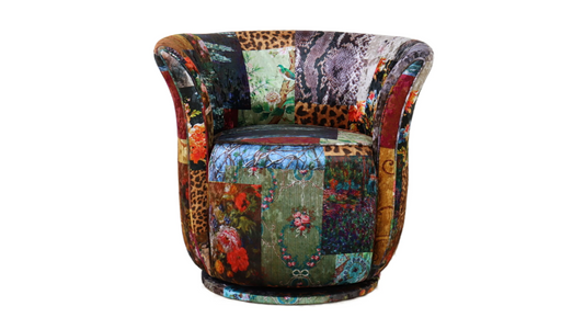 Cheetah Patchwork Tub Swivel Chair