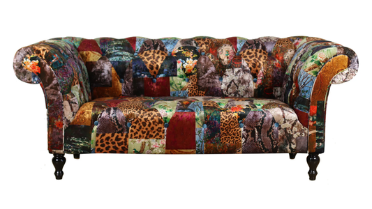 Cheetah Patchwork 2 Seater Sofa